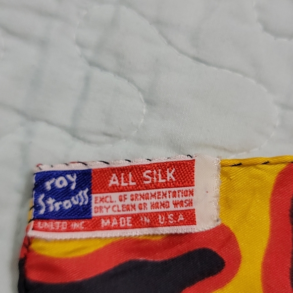 Vintage Ray Strauss Silk Handkerchief or Square - Picture 4 of 4